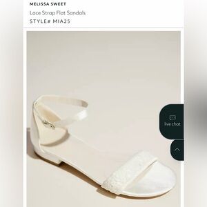 David’s Bridal Melissa Sweet lace strap flat sandals
